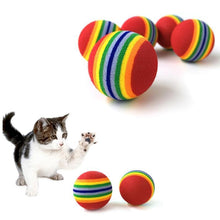 Load image into Gallery viewer, 5 PCS Rainbow Ball Cat Toy Colorful Ball Interactive Pet Products Kitten Play Chewing Rattle Scratch Ball Training Pet Supplies
